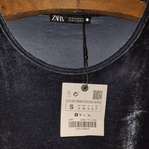 Zara blue velvet bodysuit - Picture 4 of 5